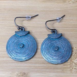 Patina Boho Coin Gong Earrings